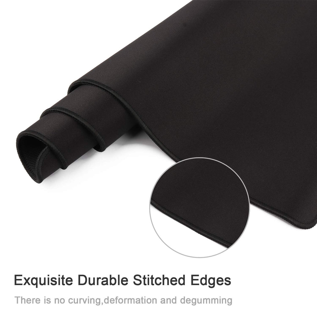 Gaming Mouse Mat Desk Office Mouse Pad Large Size 800x300x3mm Comfortable Mousepad with Smooth Cloth Surface, Improved Precision and Speed (80x30 Black)