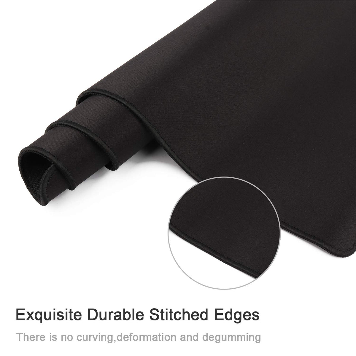 Gaming Mouse Mat Desk Office Mouse Pad Large Size 800x300x3mm Comfortable Mousepad with Smooth Cloth Surface, Improved Precision and Speed (80x30 Black)