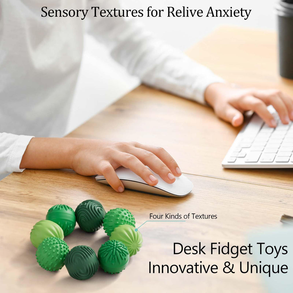 Silicone Magnetic Balls Fidget Toys for Adults & Teens,4PCS Stress Relief Sensory Toys for Autism ADHD Anxiety,Fun Textures Gadgets,Office Desk Toy,Stocking Stuffers for Women Men Teen Gift