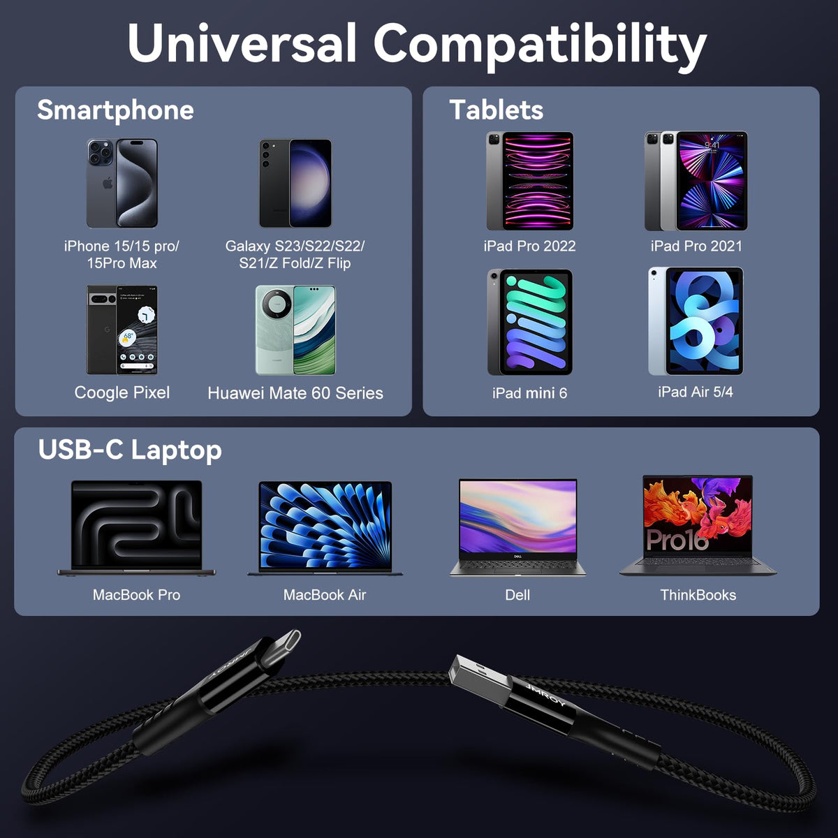 USB C CABLE 3M,Long Samsung Charger Cable Braided Compatible with Samsung Galaxy S20 Plus S21 S22 S23 S10 S9 S8, A20E A50 A51 A70 A71,PS5,Switch,Huawei P40,（Black）