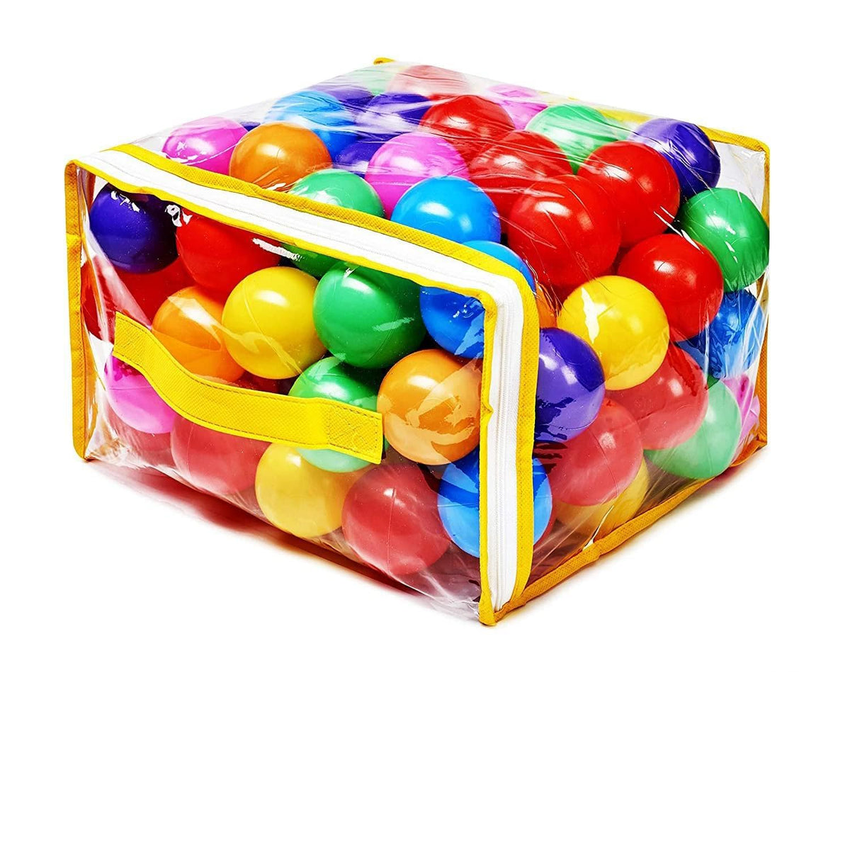 Hovenlay Ball Pit Balls Phthalate Free BPA Free Crush Proof Plastic - 7 Bright Colors in Reusable Play Toys for Kids with Storage Bag