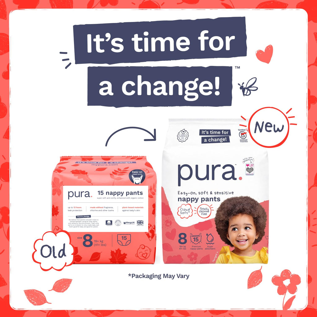 Pura Nappy Pants Size 5 (12–17kg) 20 Count Sensitive Skin
