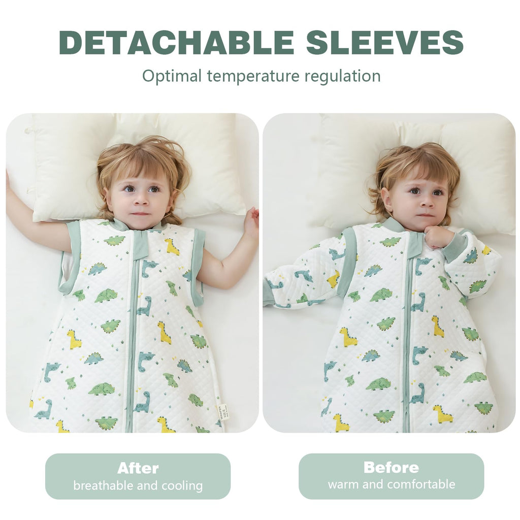 Baby Sleeping Bag with Feet, 2.0 Tog, Removable Sleeves 6-18 months