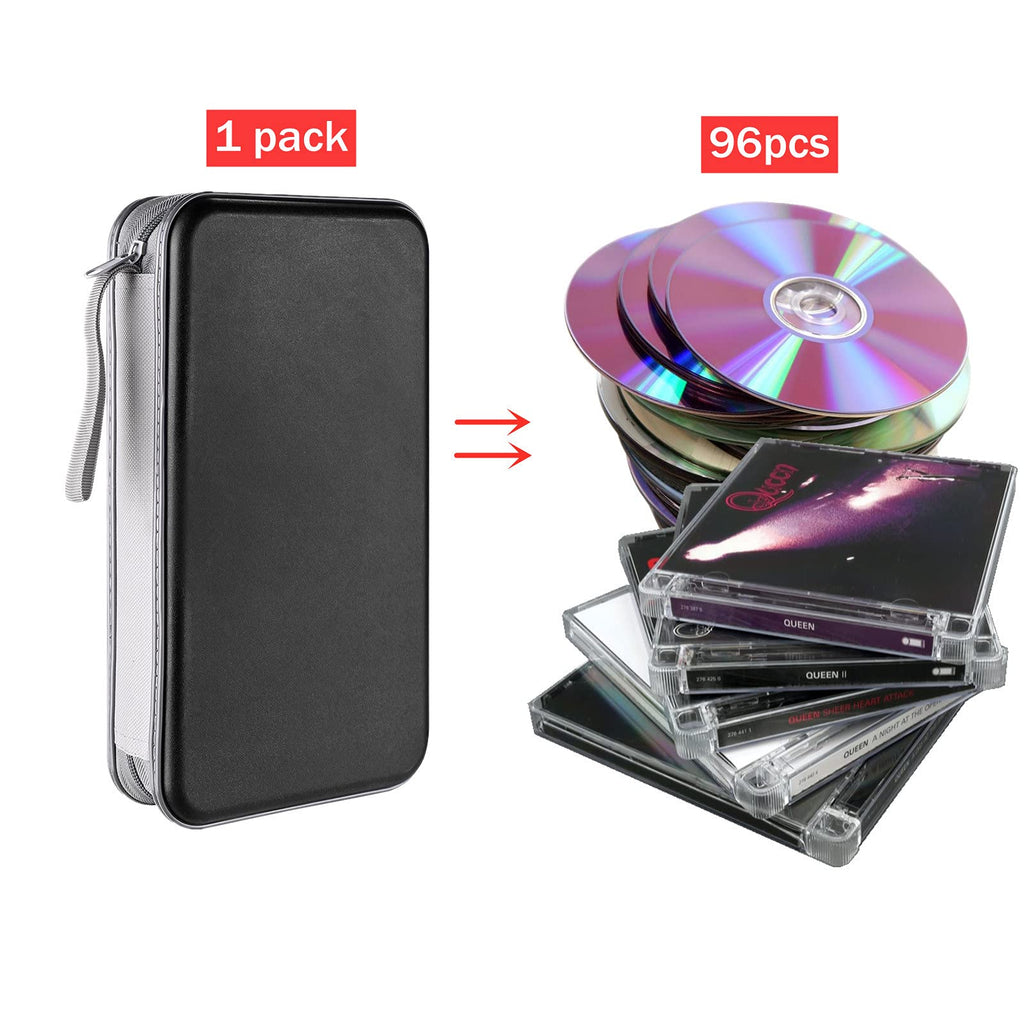 LIOVODE DVD Case, 96 Capacity CD Case Holder Organizer Disc Wallet for Car