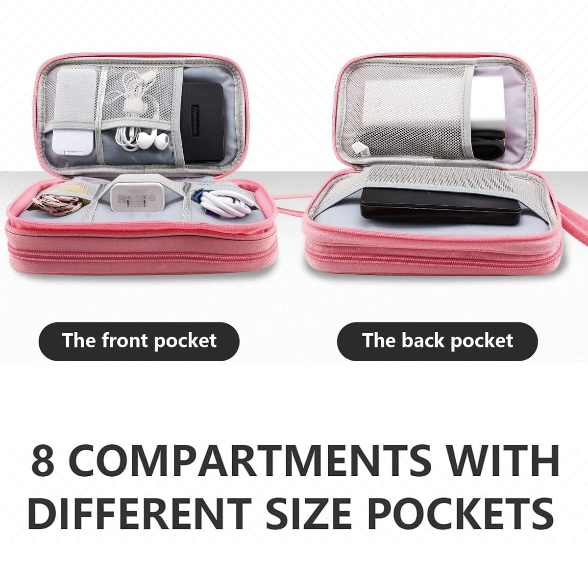 Teskyer Travel Cable Organiser Bag, Travel Essential, Black