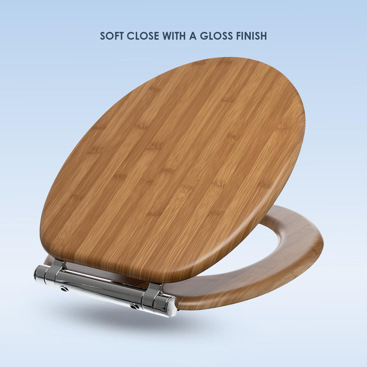 AQUALONA® Luxury Grey Oak Effect Toilet Seat - Soft Close MDF Moulded Wood Seat with Quick Release Button and Durable Hinges - Comfortable, Easy to Clean and Install with Universal Fittings