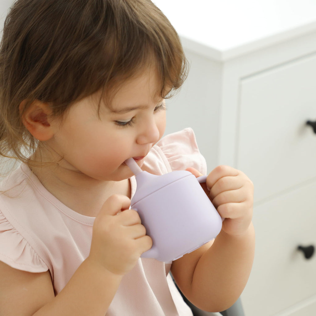 Moonkie Baby Cup | Silicone Open Cup Baby from 6 Months | Weighted Base (Anti-Tip) | BPA Free | Capacity Markings | 60ml (Mint)