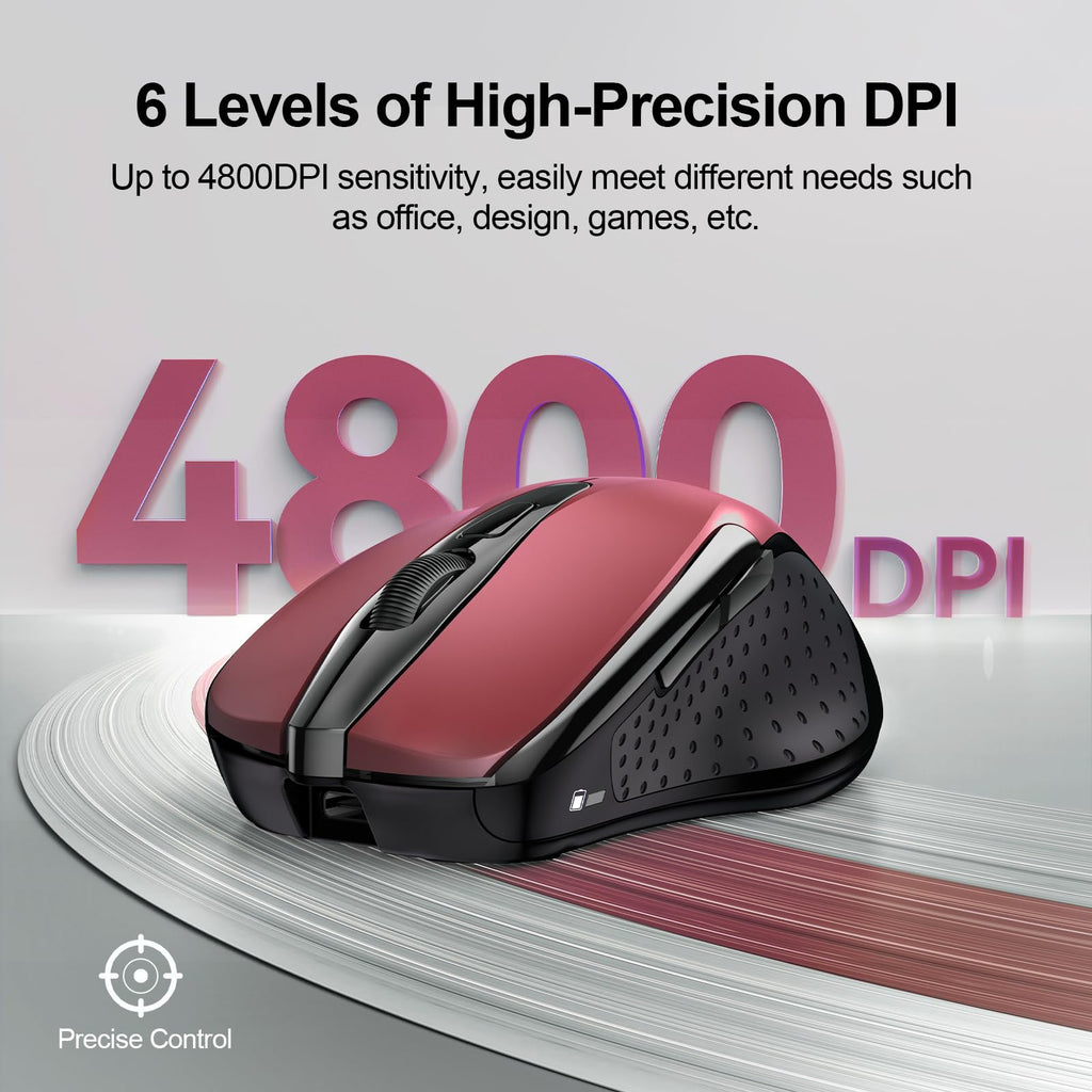 TECKNET Bluetooth Mouse, Wireless Mouse Rechargeable