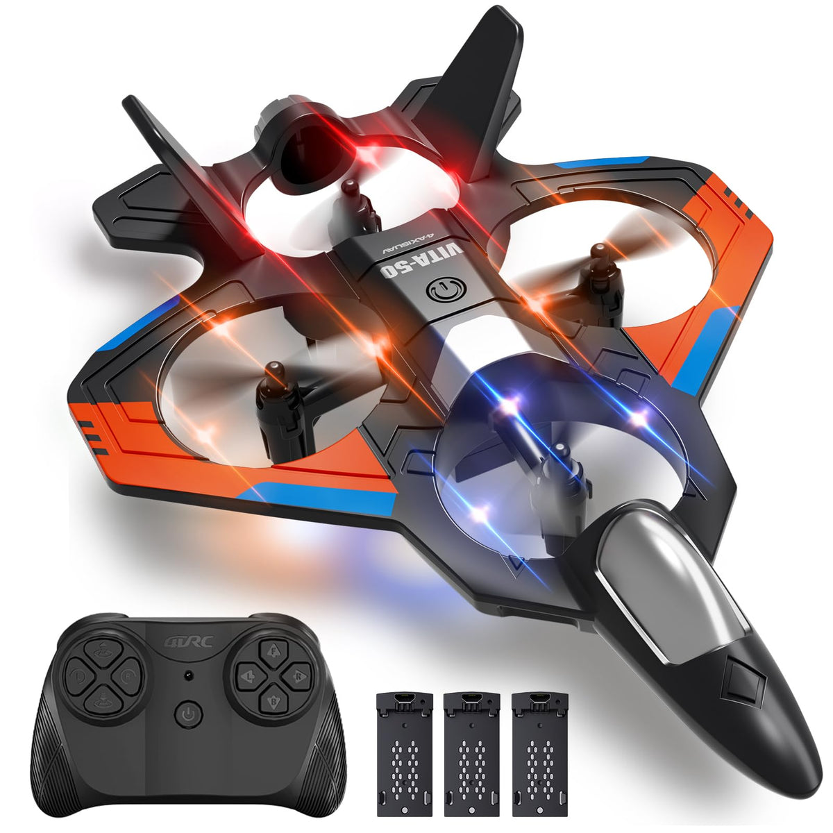 RC Planes Remote Control Airplanes Drones for Kids Adults,Black,3Batteries
