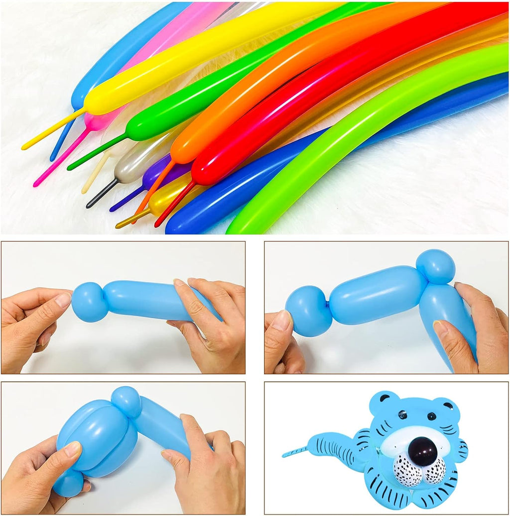 100Pcs clear 260 Balloons Clear Long Skinny Latex Balloon for Animal Ballons, Premium Quality Balloons for Beginners Baloons Making Kid's Carnivals Party Decoartion