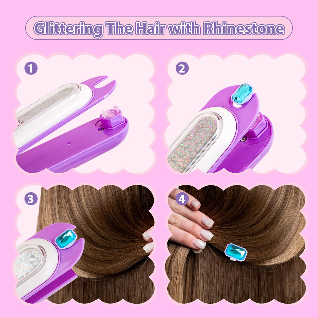 kidzkube Hair Gem Stamper Kit, Birthday Toys for Girls Ages 3-12