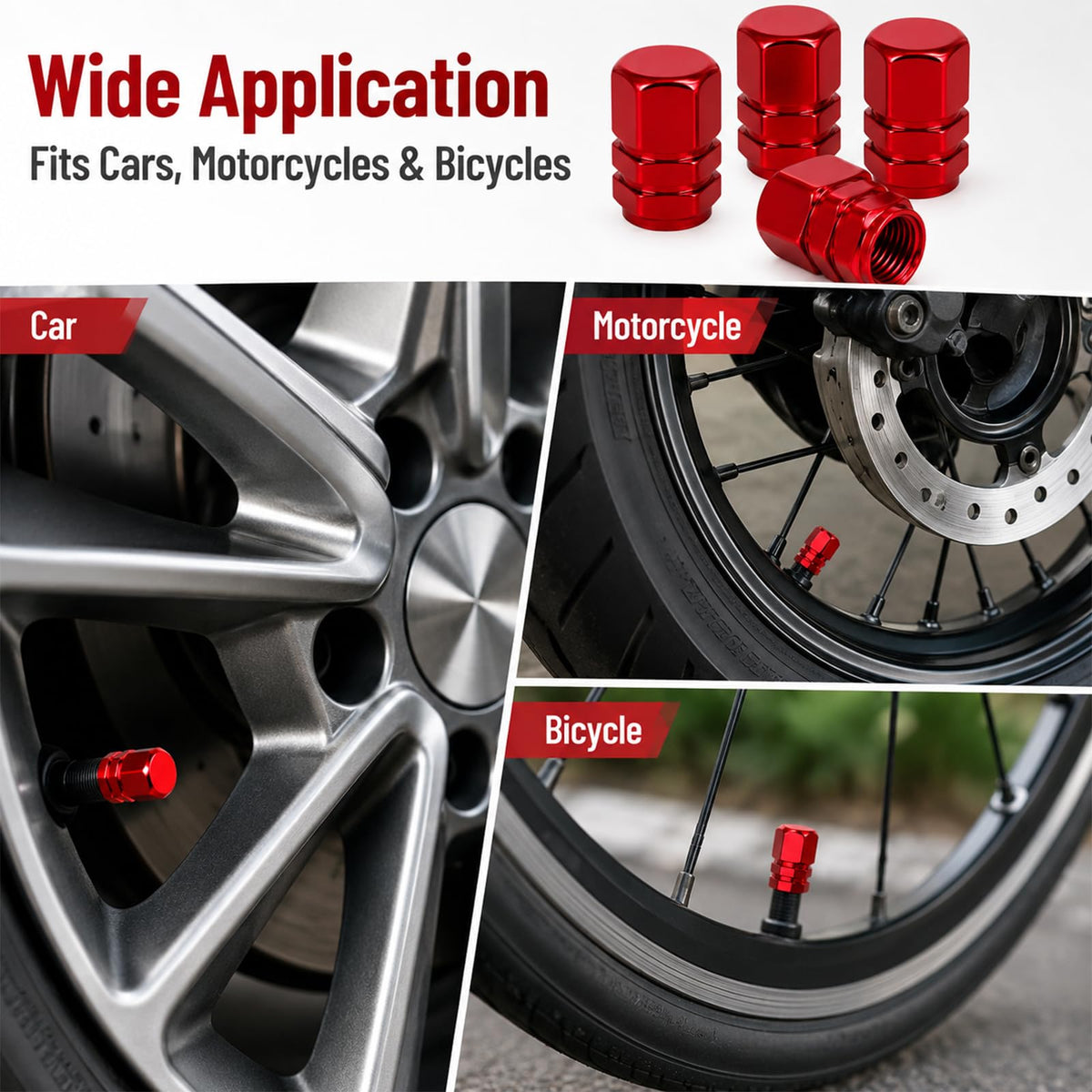 Aluminum Tire Valve Caps,8 Pcs Dustproof Stem Covers