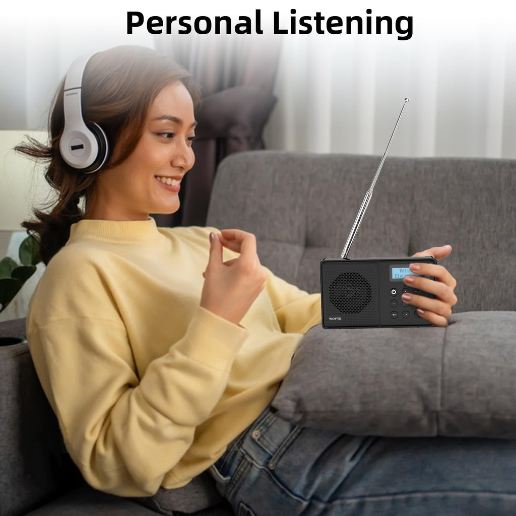 WOVTE Portable DAB/DAB+/FM Digital Colour Display Radio