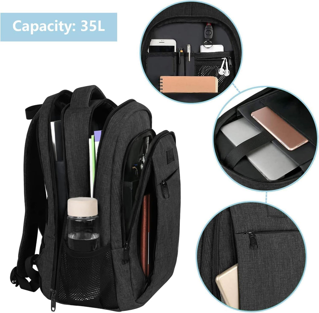 MATEIN Travel Laptop Backpack, Work Bag Lightweight Laptop Bag, Black Blue