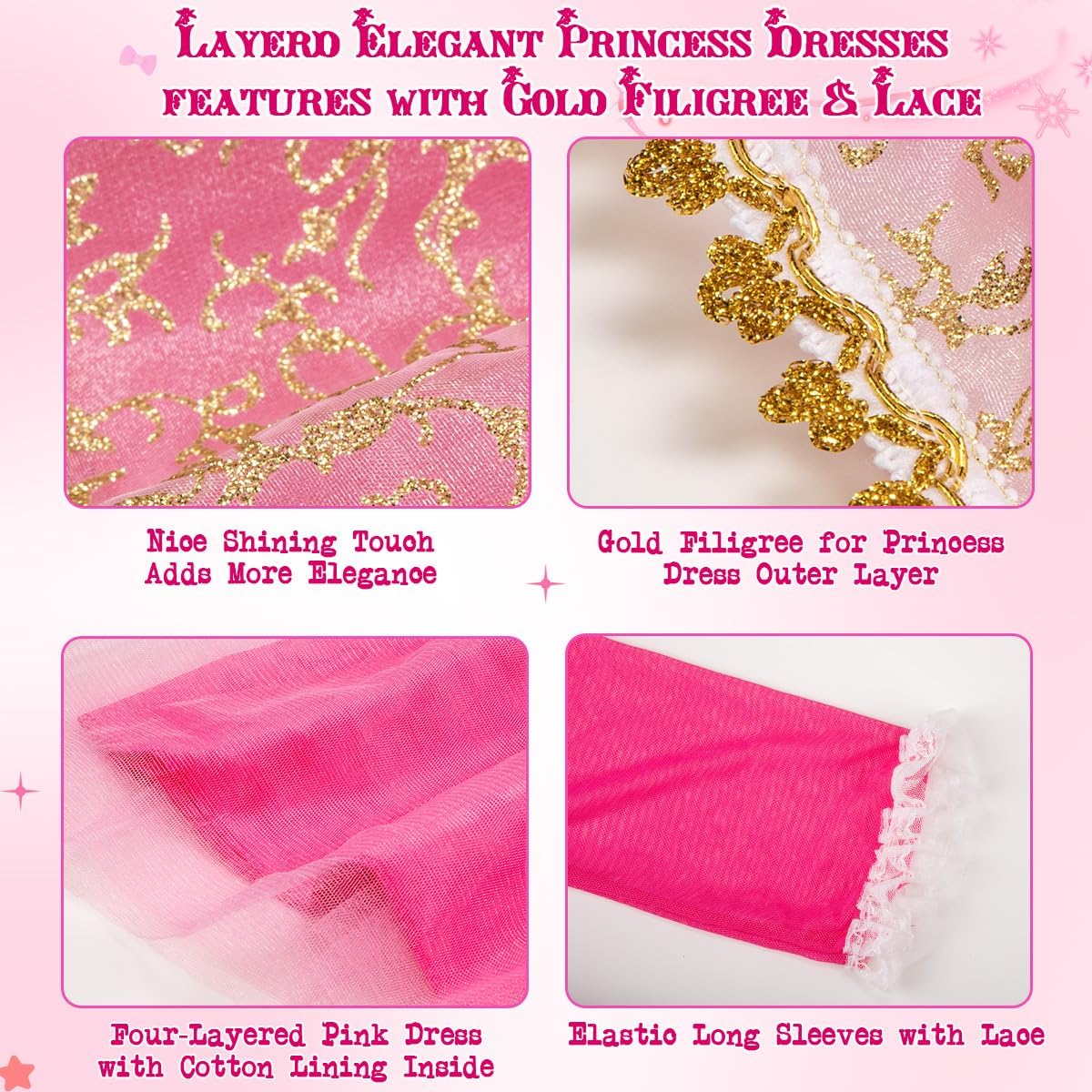 Meland Light Up Princess Dress for Girls Ages 3-10, Halloween Costume Party