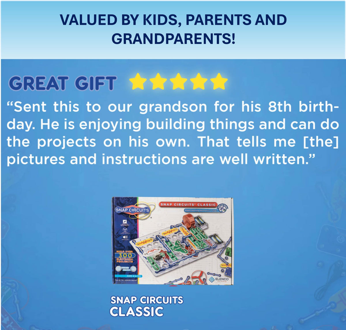 SNAP CIRCUITS Jr. SC-100 STEM Electronics Kit, 100+ Projects, Ages 8+