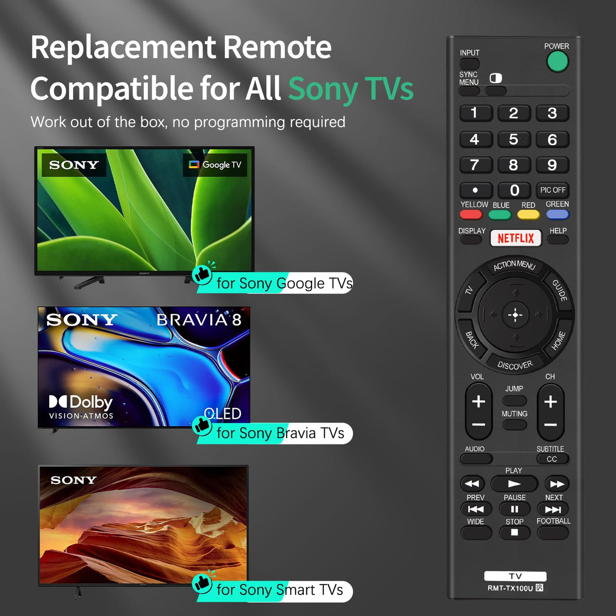 2 Pack Universal Remote for Samsung TV Remote Control with Prime Video, Netflix, Rakute TV Button, Samsung Remote Controls for Smart TV LCD UHD LED Hdtv QLED 3D 4K 8K TVs All