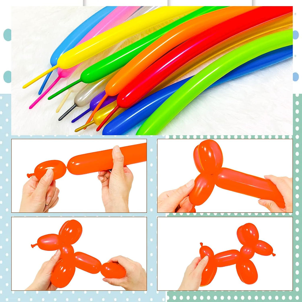 100Pcs clear 260 Balloons Clear Long Skinny Latex Balloon for Animal Ballons, Premium Quality Balloons for Beginners Baloons Making Kid's Carnivals Party Decoartion