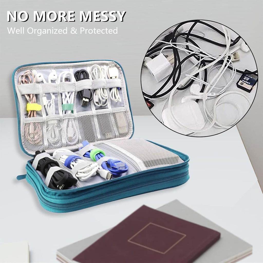 Teskyer Travel Cable Organiser Bag, Travel Essential, Black