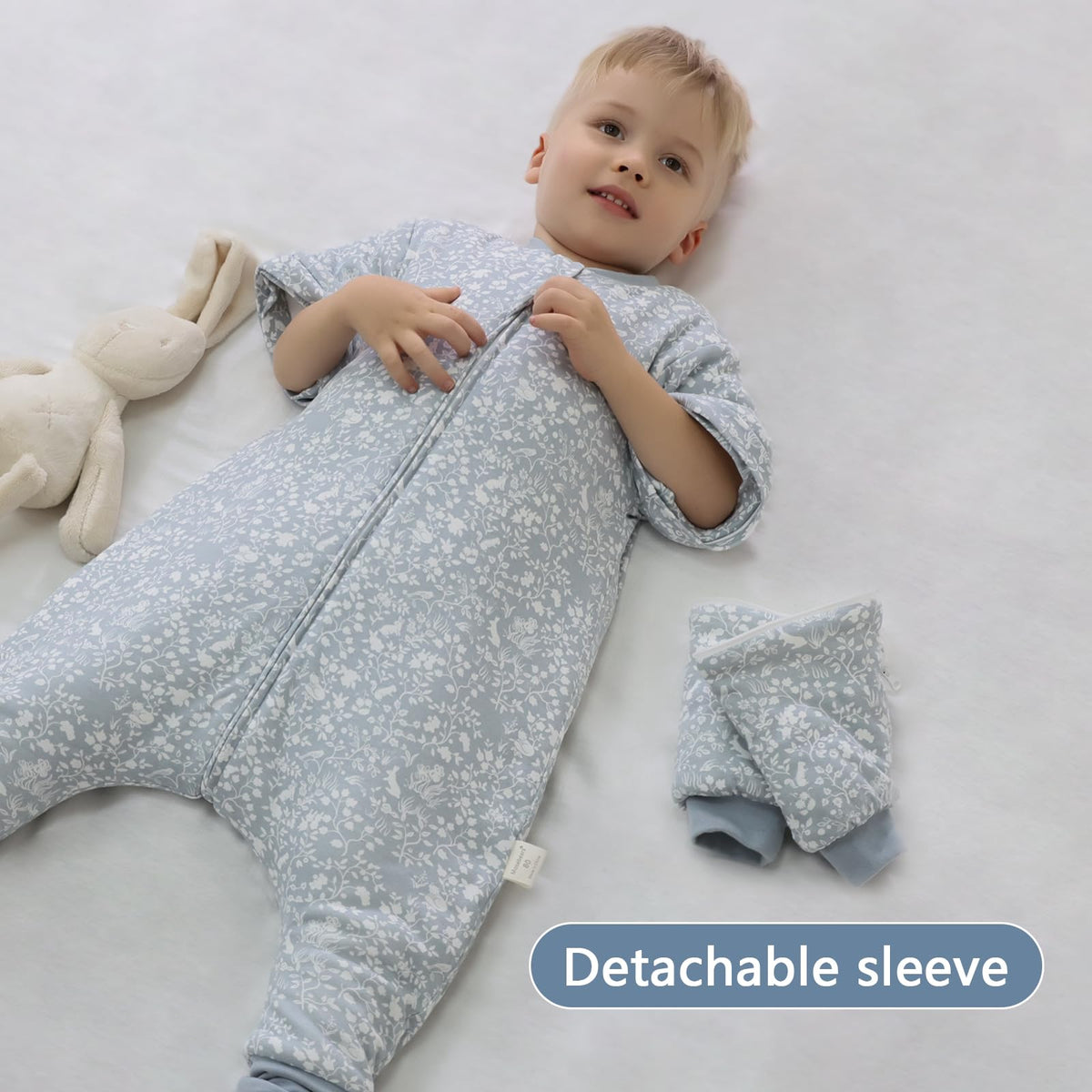 Mosebears Baby Sleeping Bag, 2.5 TOG Baby Sleep Sack with Legs,Winter Sleeping Bag with Removable Sleeves