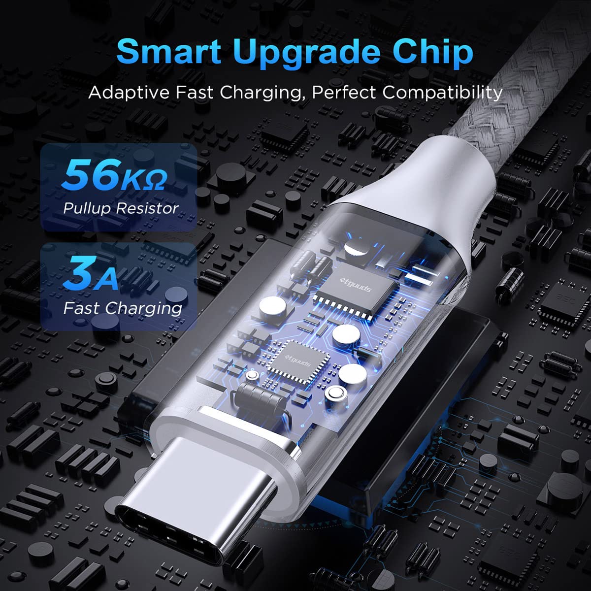 etguuds Extra Short USB C Cable 2Pack 0.15M, USB A to USB C Charger Cable