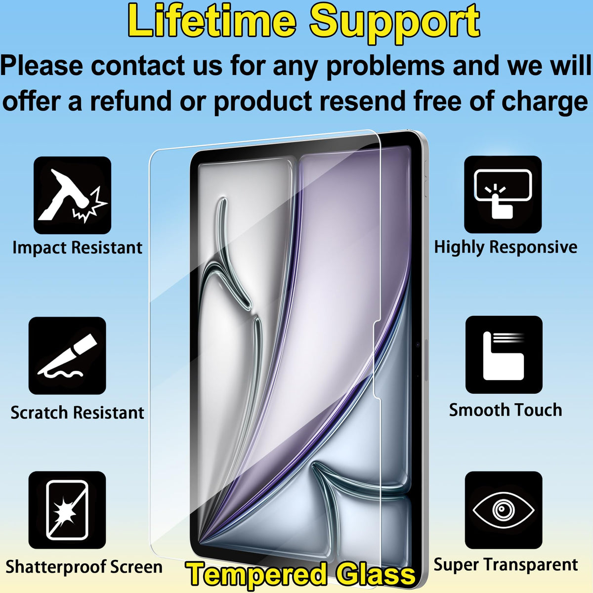 4youquality 2-Pack for iPad (A16) 11th & 10th Generation Screen Protector