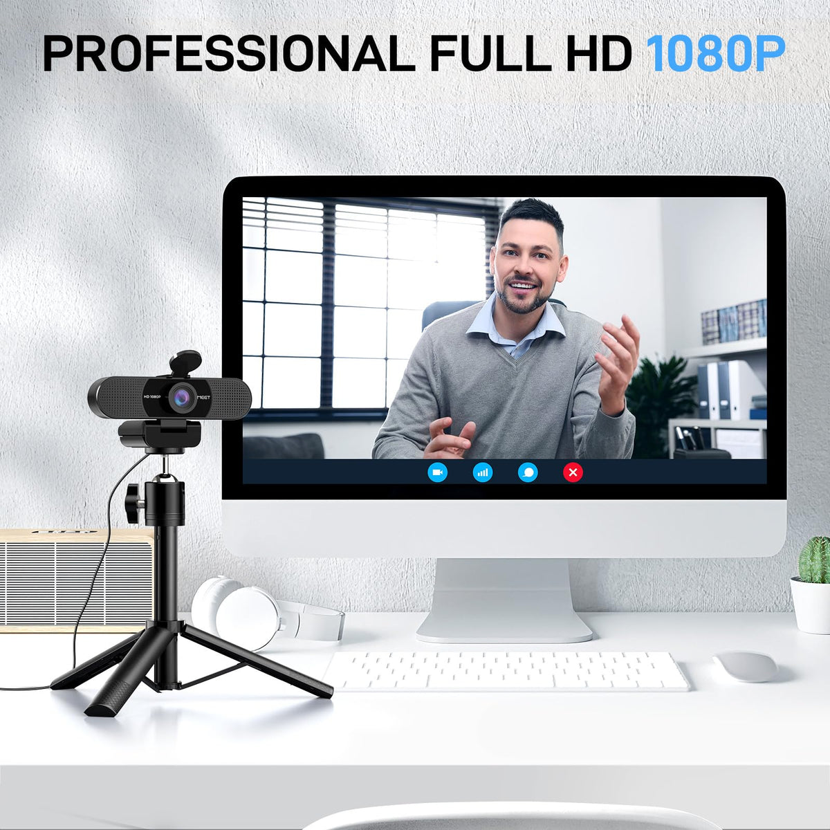 EMEET S600 4K Webcam for Streaming - Sony 1/2.55'' Sensor, PDAF Autofocus, 1080P@60FPS, 2 Noise Reduction Mics, Built-in Privacy Cover, 73° FOV, Streaming Camera for Live Commerce/Gaming/Beauty