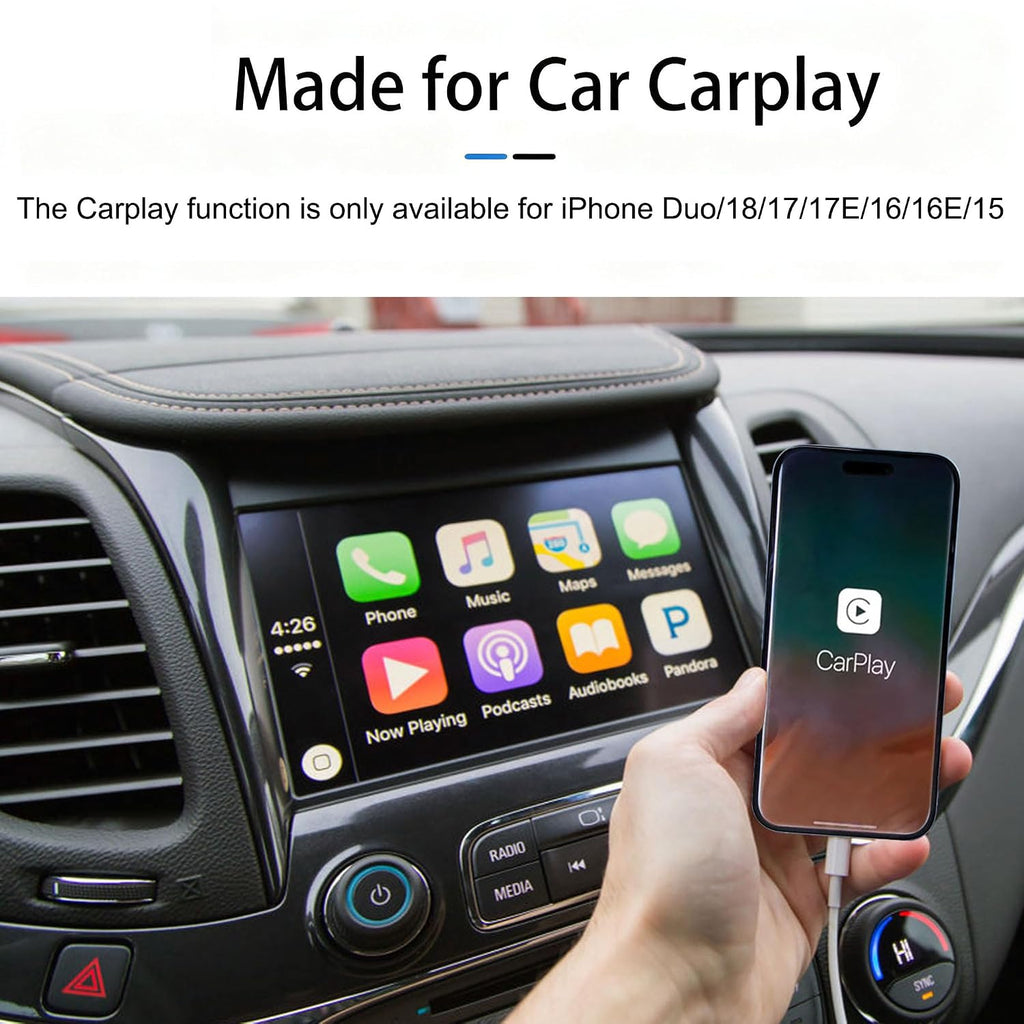 IPhone 18/17/16 Carplay Cable, (2Pack) USB A to USB C Charging Cable for iPhone 18/17/16/15 Pro Max,16E,17E/Duo/Fold/Air,Plus,AirPods Pro 2nd/3rd,AirPods 5/4,iPad 10th/11th Gen Type-C Car Charger Lead