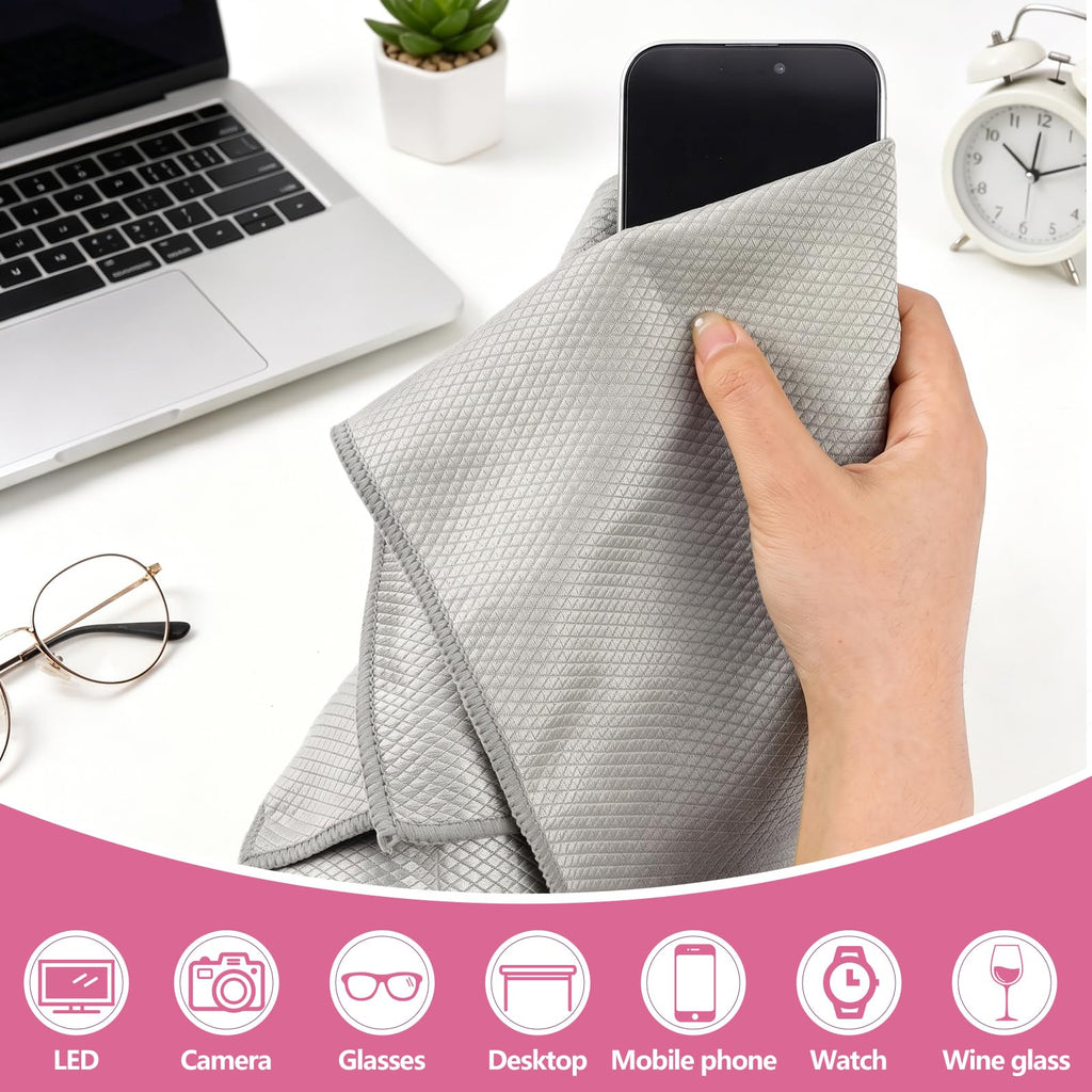 Magic Window Cleaning Cloth Fish Scale Streak Free Cloths – Pack of 6 Towels for Glass Mirrors Mix