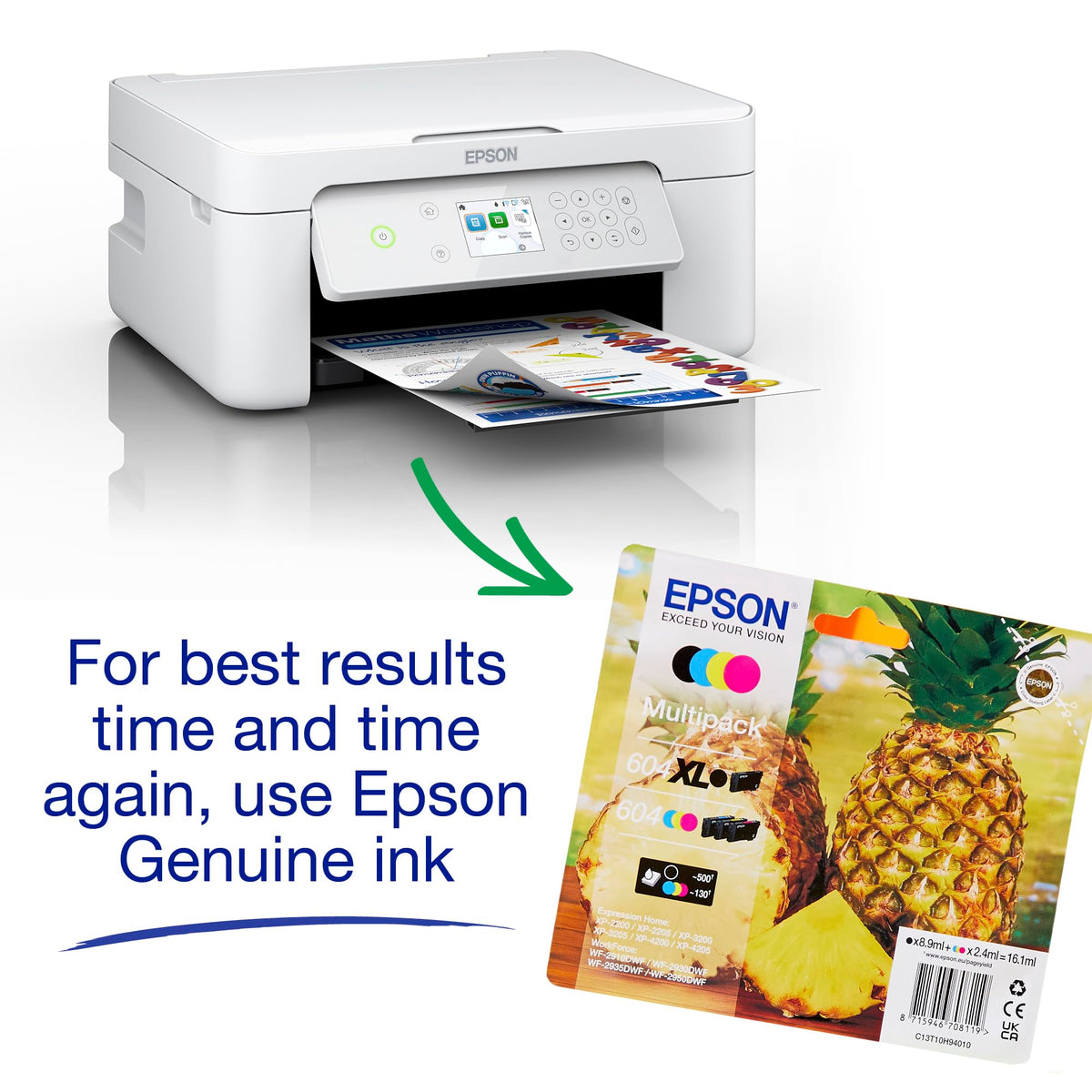 Epson Expression Home XP-4200 3-in-1 Ink Multifunction Printer, Scanner, Copier, WiFi, 1440dpi, Duplex, 2.4 Inch Display, DIN A4, incl. 3 Months Readyprint Flex Trial