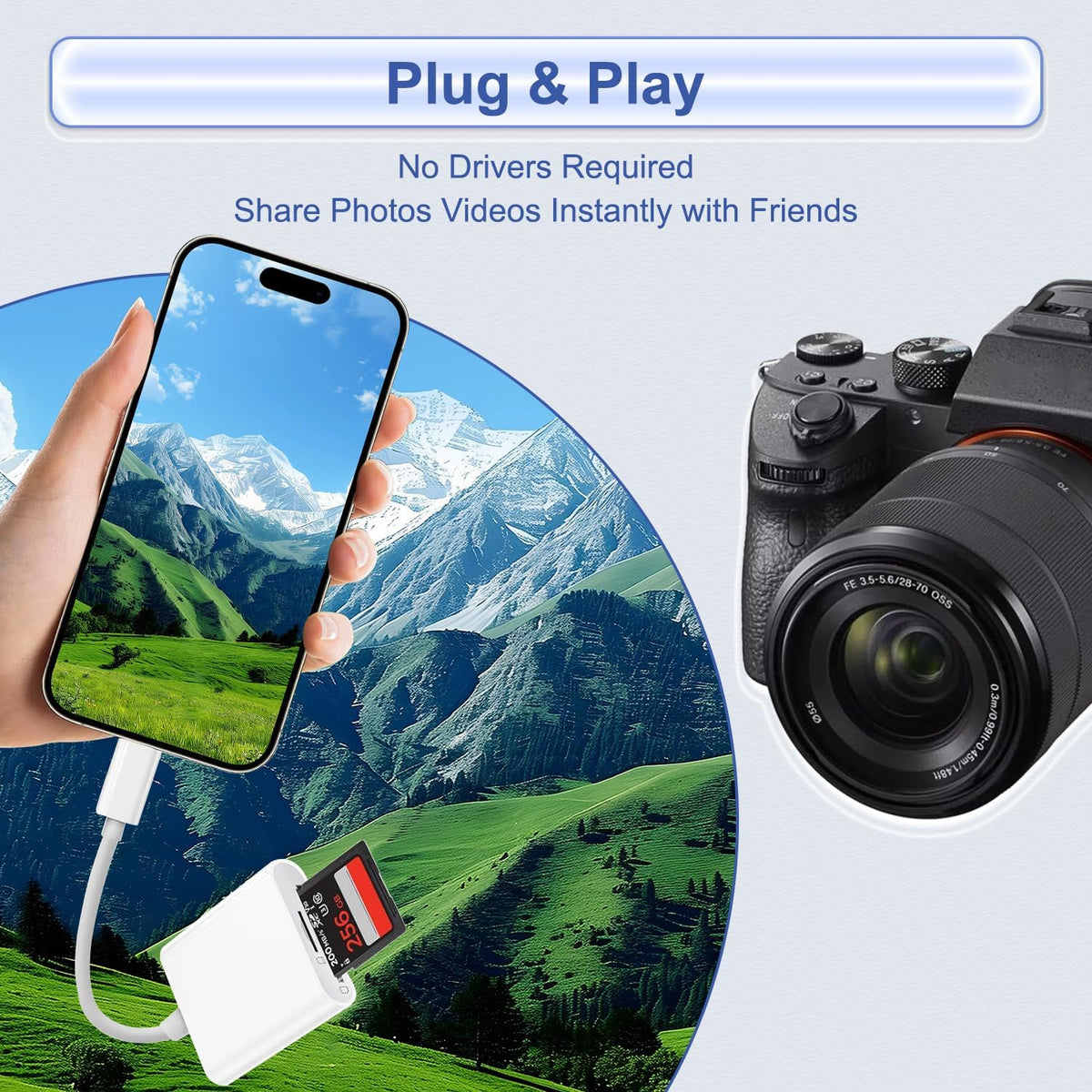USB C SD Card Reader for iPhone 15 16 17, iPad Pro/mini/Air, MacBook Air/Pro, Samsung S25/S24,Type C Card Reader with Dual Slot Memory Card Reader Trail Camera Card Viewer USB C to SD Card OTG Adapter