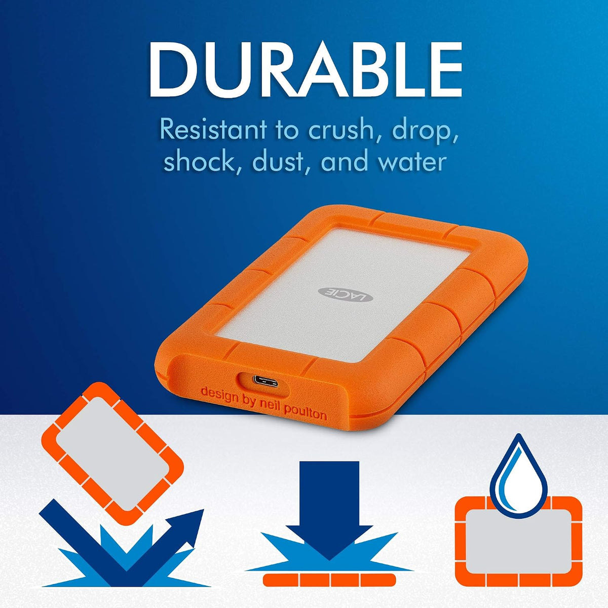 LaCie 2TB Rugged Secure | USB-C (STFR2000403)