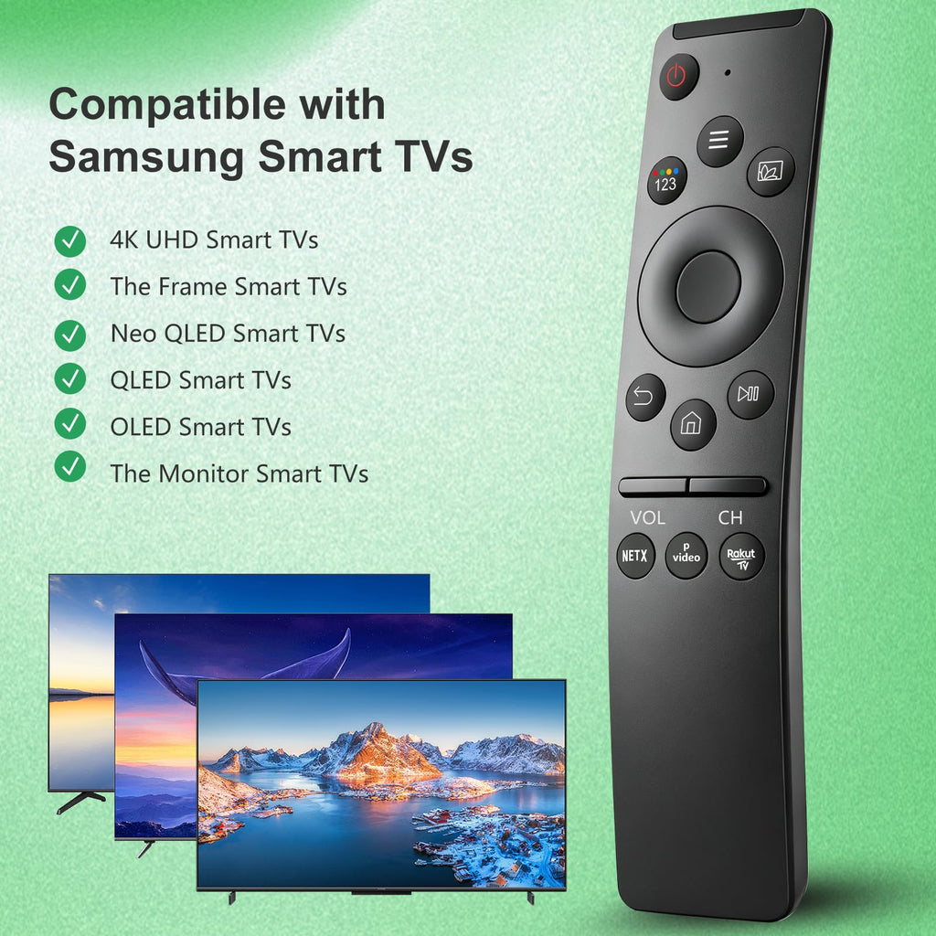 2 Pack Universal Remote for Samsung TV Remote Control with Prime Video, Netflix, Rakute TV Button, Samsung Remote Controls for Smart TV LCD UHD LED Hdtv QLED 3D 4K 8K TVs All