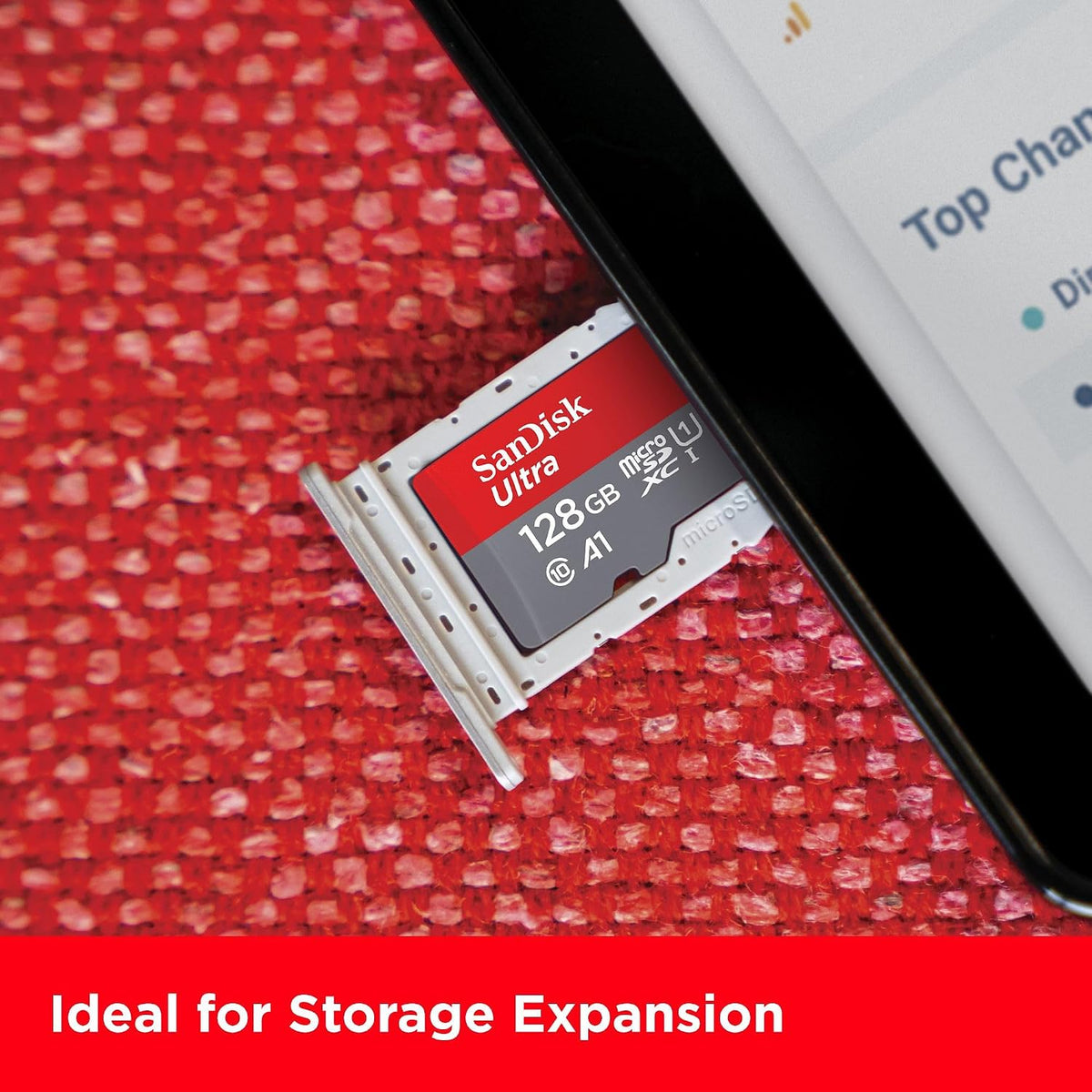 SanDisk 128GB Ultra microSDXC card + SD adapter, Memory card Full HD, up to 140 MB/s, For smartphones and Tablets, with A1 App Performance, UHS-I, Class 10, U1