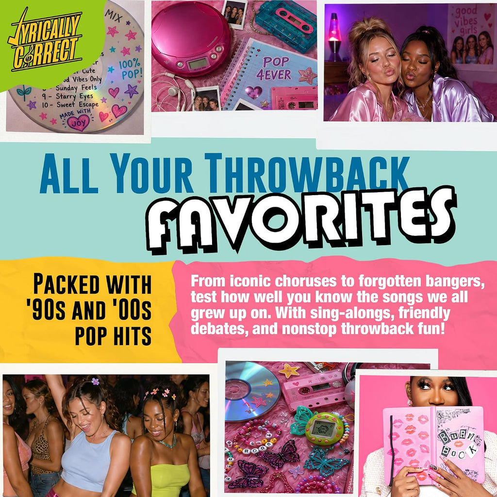 Lyrically Correct '90s & 2000s Pop Edition – Music Trivia Family Card Game