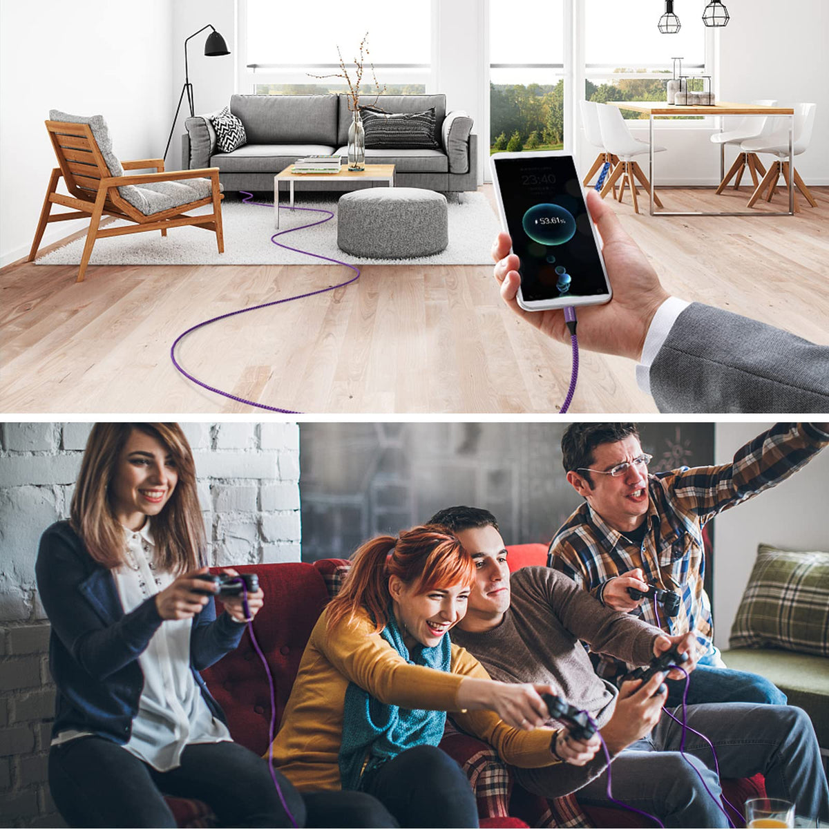 Long Micro USB Cable 10ft Android Charger Cable Durable Fast Phone Charger Cord Android Charging Cable for Samsung Galaxy S7 S6 S7 Edge S5 S2 J7 J7V J5 Note 5 4 LG G4 HTC PS4 Camera MP3(blue)