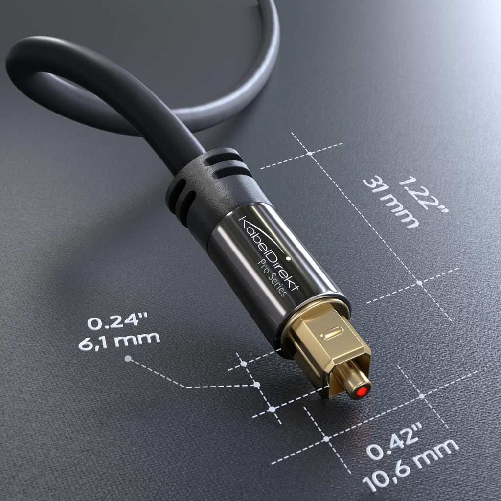 KabelDirekt – Optical Audio TOSLINK Cable – 1m – Soundbar