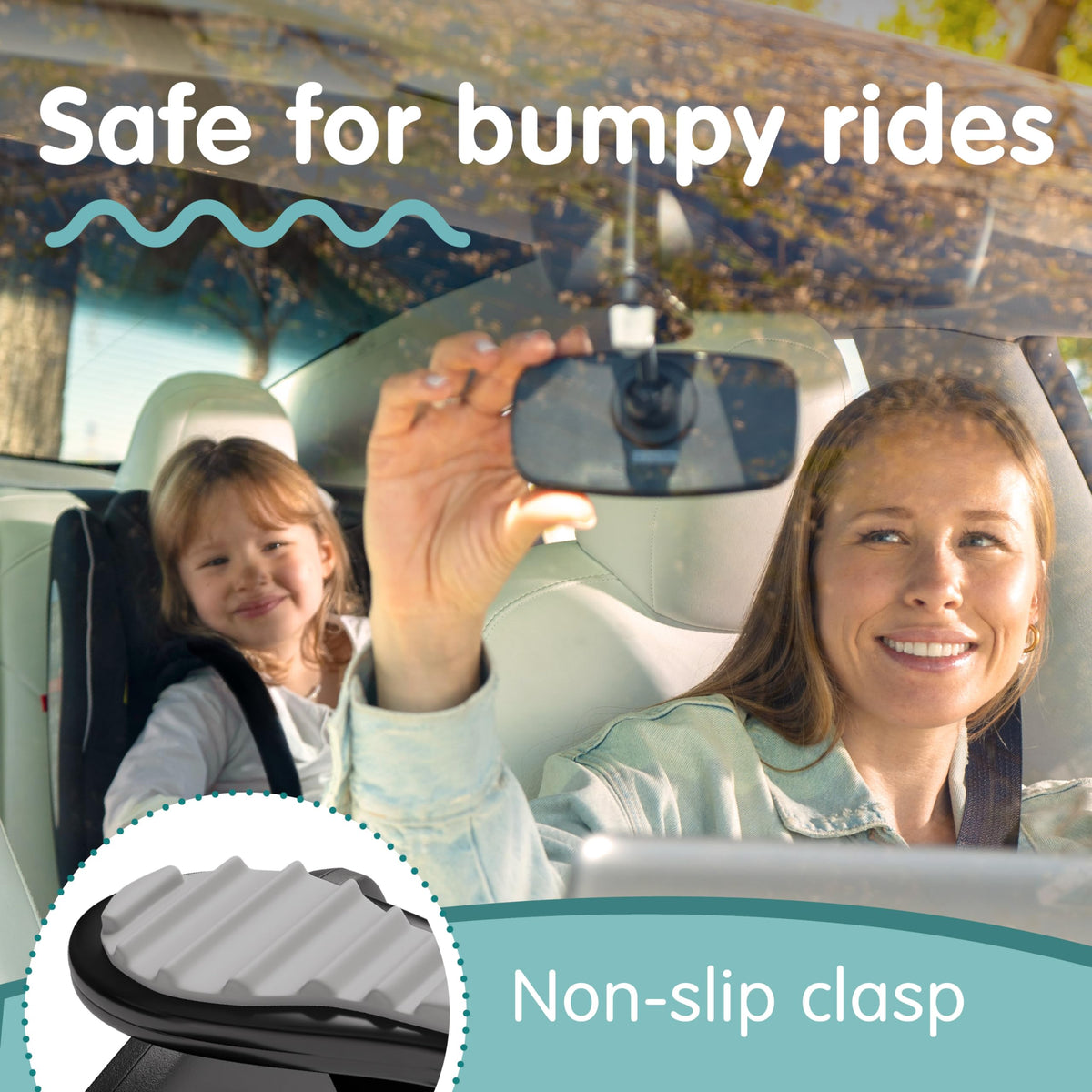 Onco Baby Car Mirror - Award-Winning, Shatterproof & Shakeproof [Black]