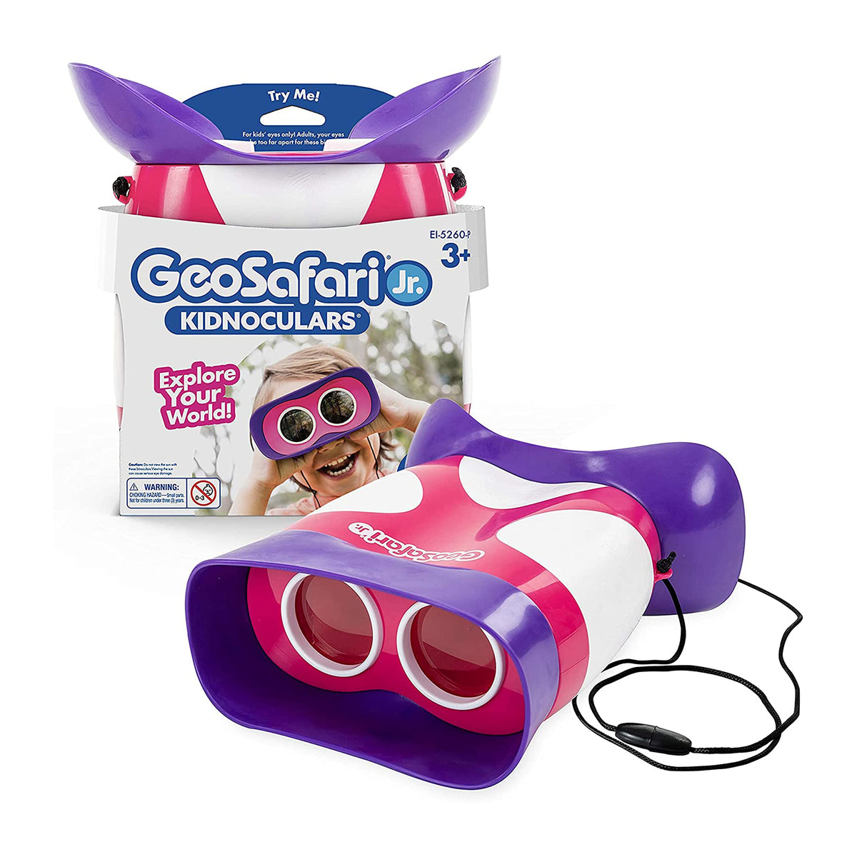 Educational Insights GeoSafari Kidnoculars - Toy Binoculars for Kids, Outdoor Toys for Kids Ages 4-8, Toddler Camping and Nature Toys, Lightweight Binoculars with Neck Strap, Bird Watching Gear