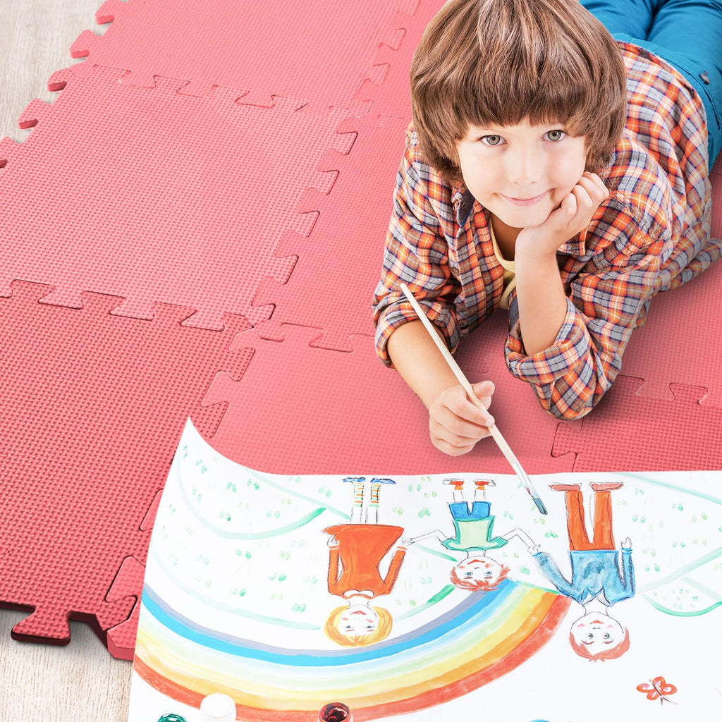 kidoola Foam Baby Play Mat (29x29cm) – Thick & Soft EVA Foam Interlocking Floor Tile Matting for Children – Large Multi Colour, Safe & Comfortable 7mm Thick Play Flooring (27pc)