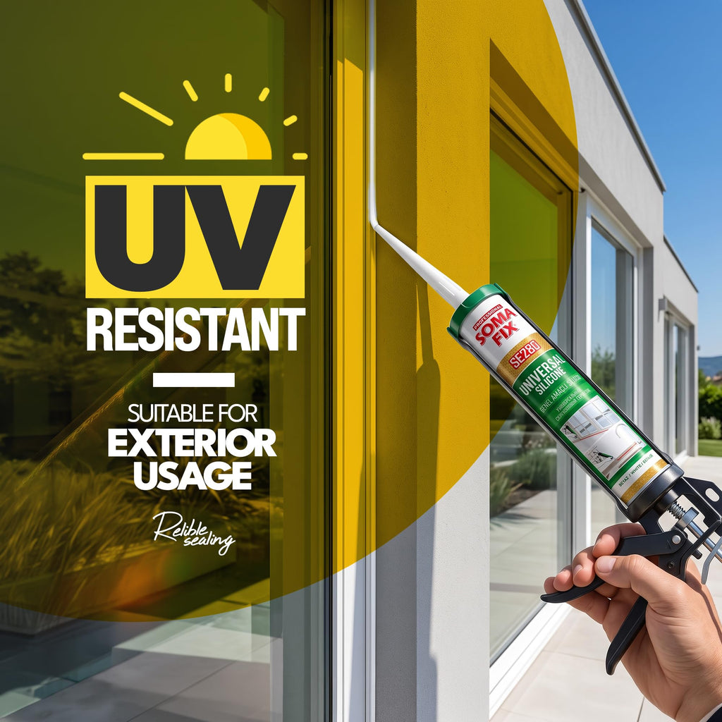 Brown Silicone Sealant, Waterproof & Flexible Sealant and Adhesive - 280ml