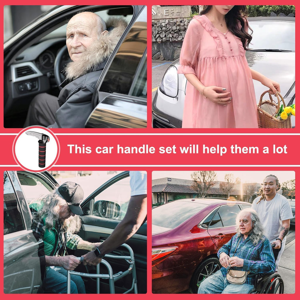 3 in 1 Car Door Handle for Disabled Elderly,Car Handle Mobility Aid,Car Handle Assist Support Multifunction,Latch Handle for Seniors and Handicap (1 Pack-Red)