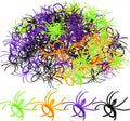 Boao 120 Pcs Halloween Spider Rings for Kids, Black, Purple, Orange, Green