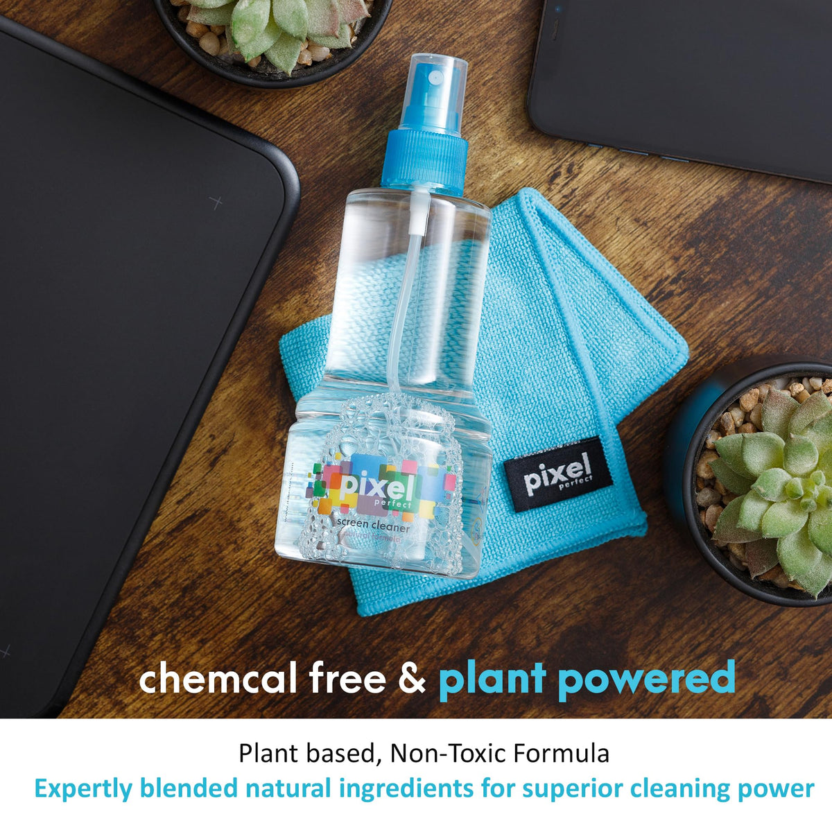 Pixel 500ml Screen Cleaner Spray & Microfiber Cloth Kit for LED, OLED, QLED, LCD TV, Laptops, Monitors, Phones, Tablets, Premium Natural Spray Cleaning Kit