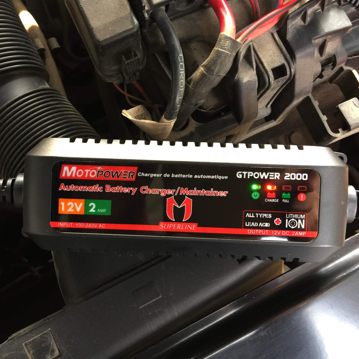 MOTOPOWER MP00205A 12V 800mA Fully Automatic Battery Charger/Maintainer - UK Plug