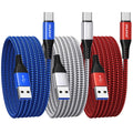 USB C Charger Cable 3M 3Pack,Extra Long USB to USB C Fast Charging Cable Braided,3A USB Type C Lead Fast Charge Compatible with Samsung Galaxy S21 S22 Plus S23 S20 S10,A54 A21s A20e,Xperia,PS5,Switch