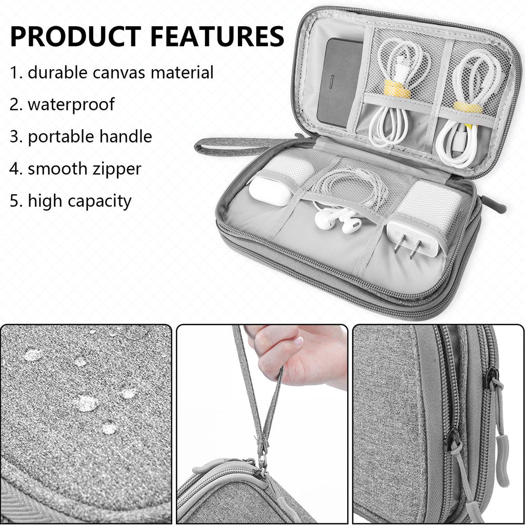 Teskyer Travel Cable Organiser Bag, Travel Essential, Black