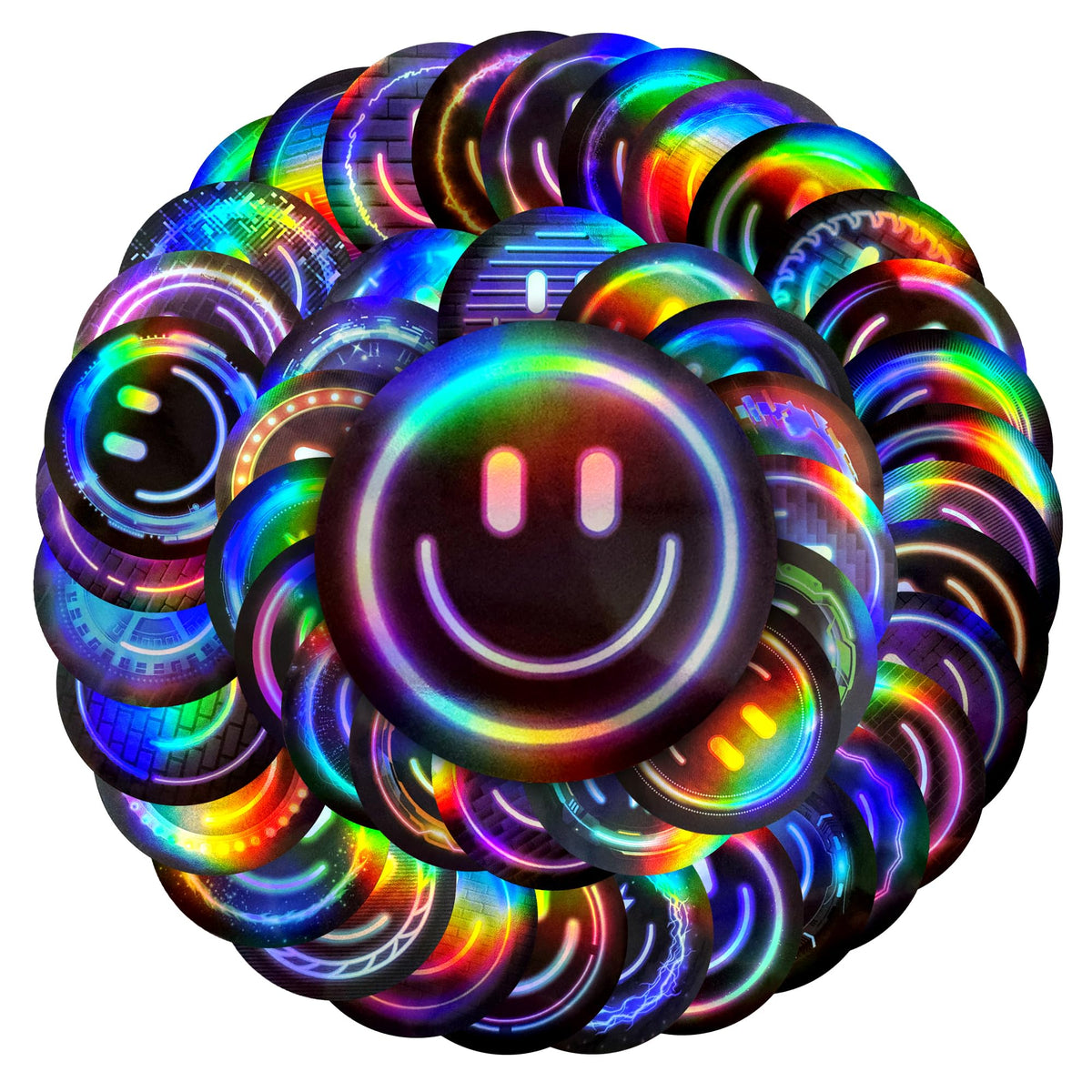 100PCS Smile Neon Stickers