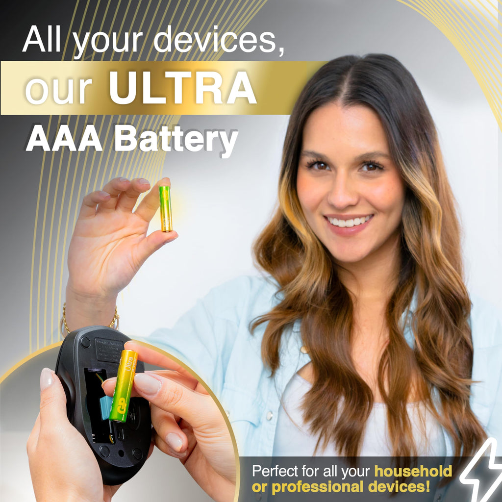 Ultra Alkaline Triple A Batteries, Long Lasting Power - Ideal for Camera, Alarm & Industrial Use - 10-Year Shelf Life - 36 Pack by GP AAA Batteries