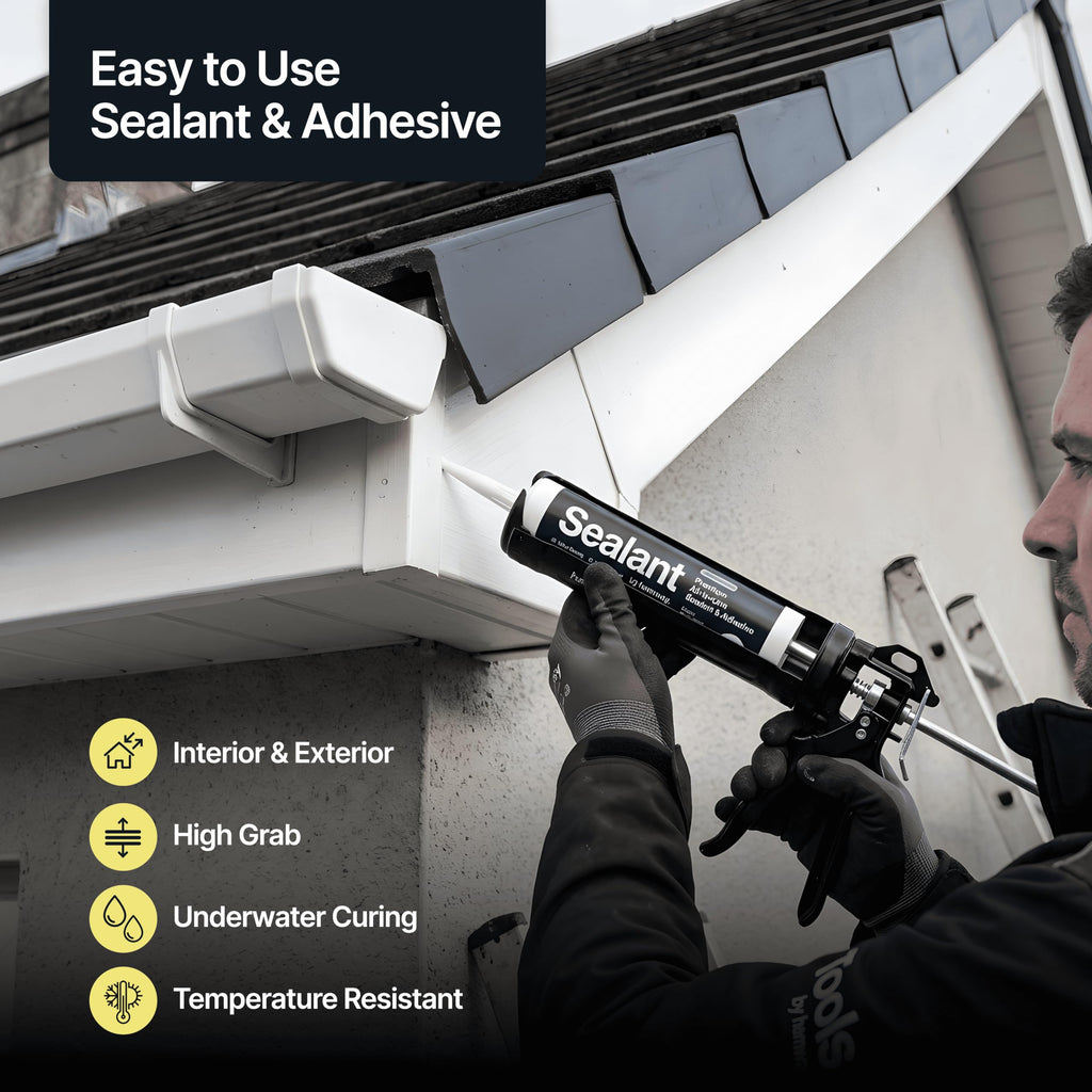 Hemway Kitchen & Bathroom Jet Black Sealant & Adhesive 300ml 1 Pack
